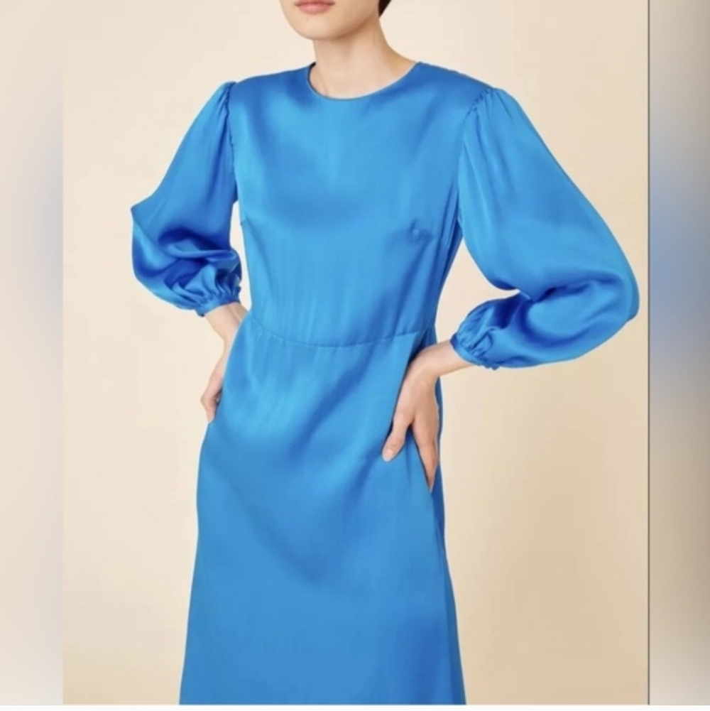 Mansur Gavriel Vibrant Blue Long Sleeve Dress